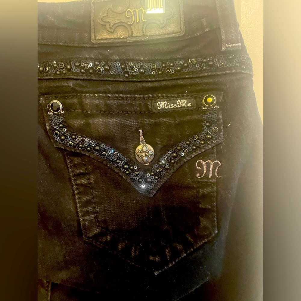 Miss Me MidRise Skinny Jeans - Black